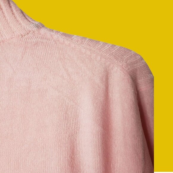 Jian Feng Cable Knit Mock Sweater Womens soft pink Medium - Picture 4 of 10